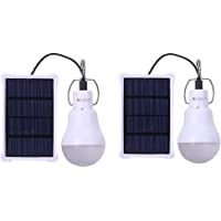 Los mejores  - KK.BOL Lámpara Solar Portátil Bombilla LED Panel Solar Recargable Solar Led Luces Lámpara para Interiores Exteriores Luz…